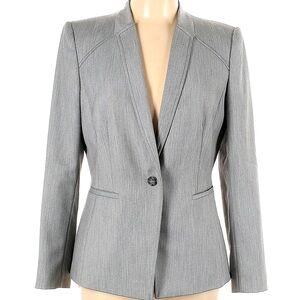 Antonio Milani tailored herringbone gray suit blazer 6